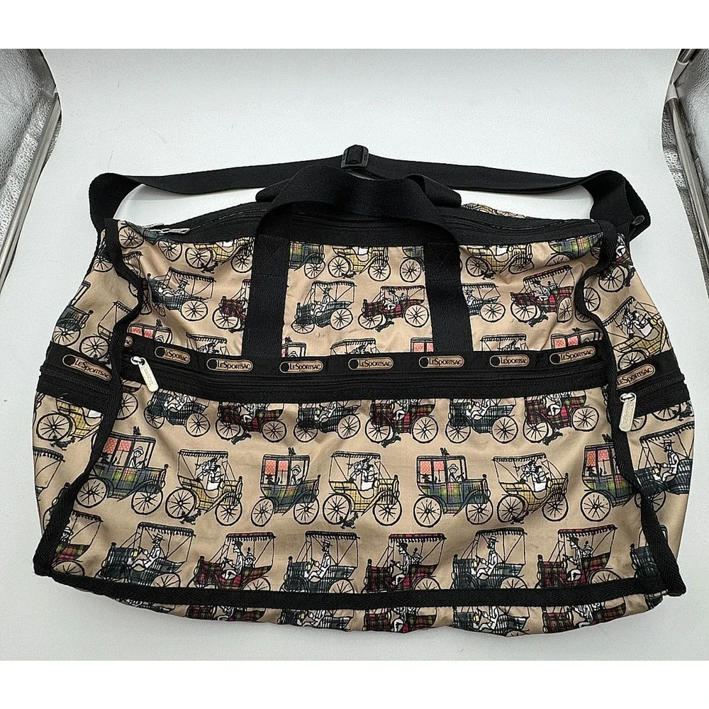 Vintage LeSportsac Deluxe Large Weekender Duffel Bag Carriage Plaid Costa Rica
